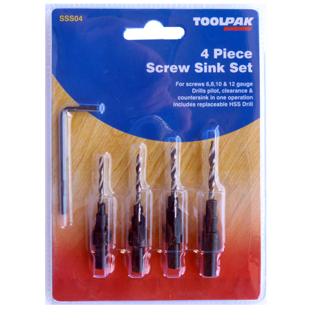 Screw and Sink Se 4 Piece Toolpak  